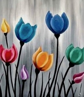 Paint Party: Rainbow Tulips