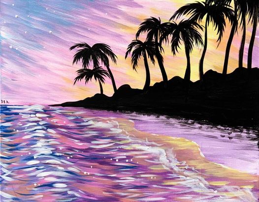 Paint Party: Purple Palms